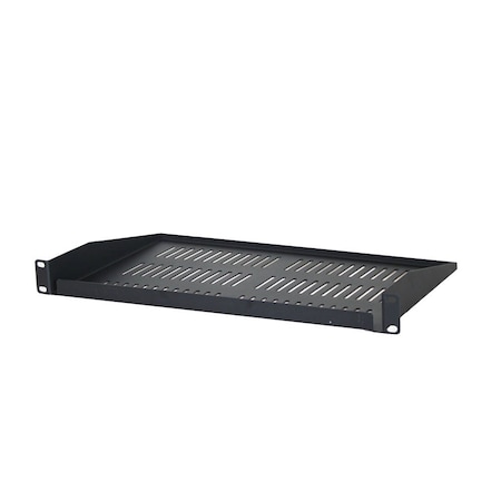 Quest Mfg Single-Sided Vented Cantilever Shelf, 1U, 19" x 12"D, Black ES0219-0112